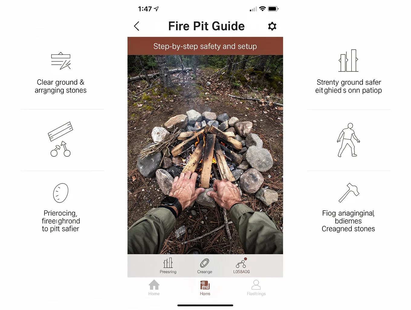 A subterranean Dakota fire hole dug into the ground producing minimal visible smoke with a discrete glowing coal bed.